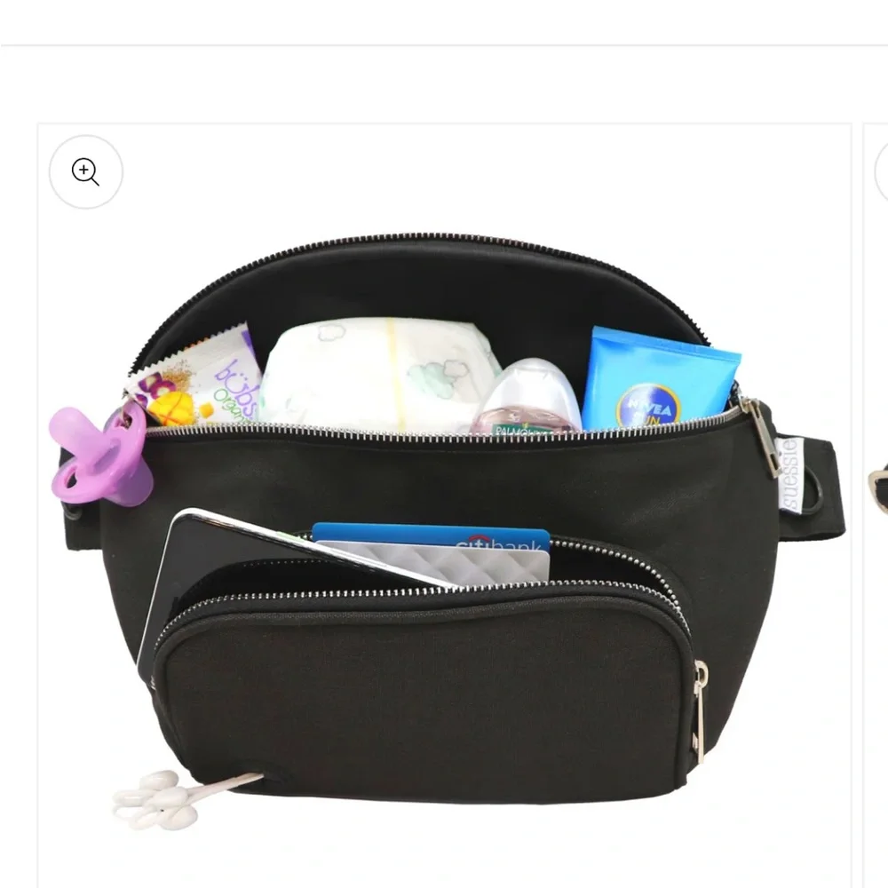 Suessie Fanny Pack Diaper Bag With Baby Changing Pad & Waterproof Wipes Pocket